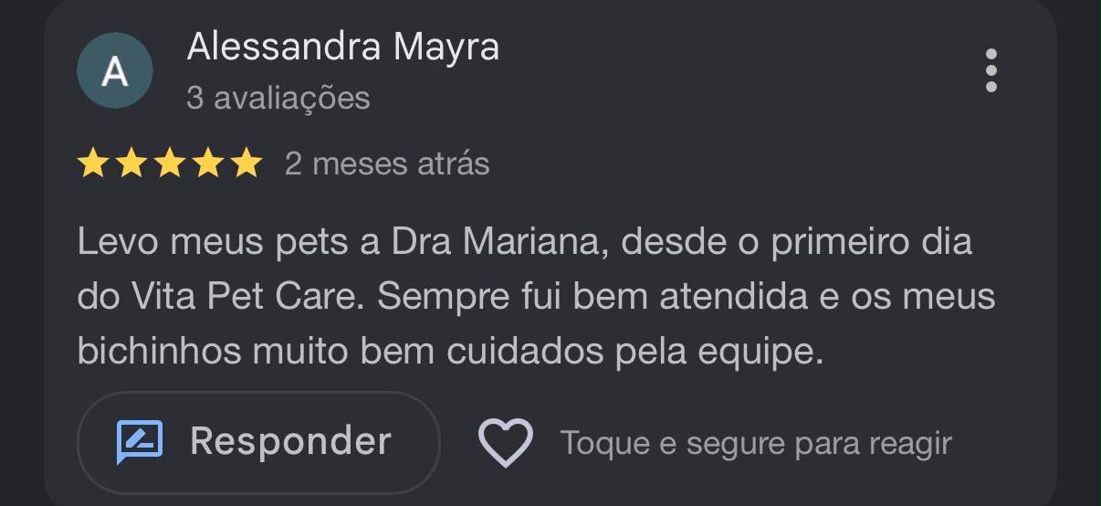Avaliação de Alessandra Mayra no Google