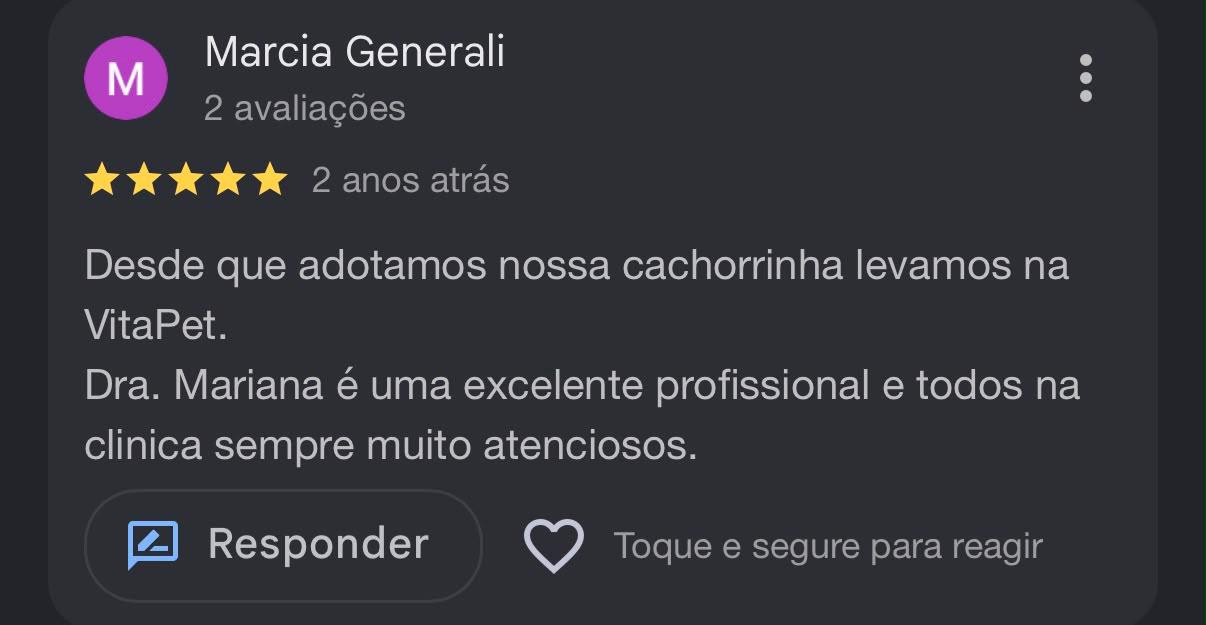 Avaliação de Marcia Generali no Google